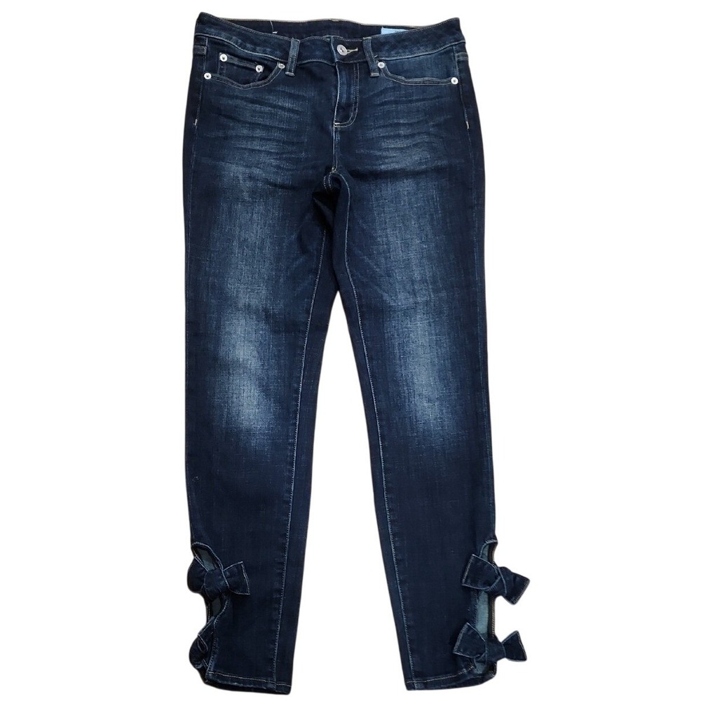 Cece Bow Jeans Midrise Cutsey Cropped Rich Mom 6 Preppy Southern Charm Country‎